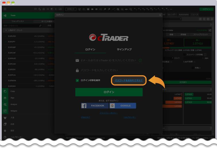 cTradrログインForget？
