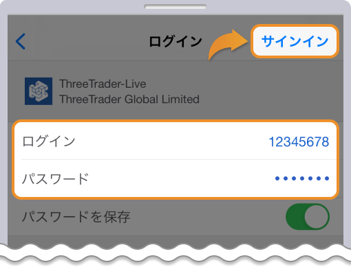 モバイルアプリ版MT4ログイン